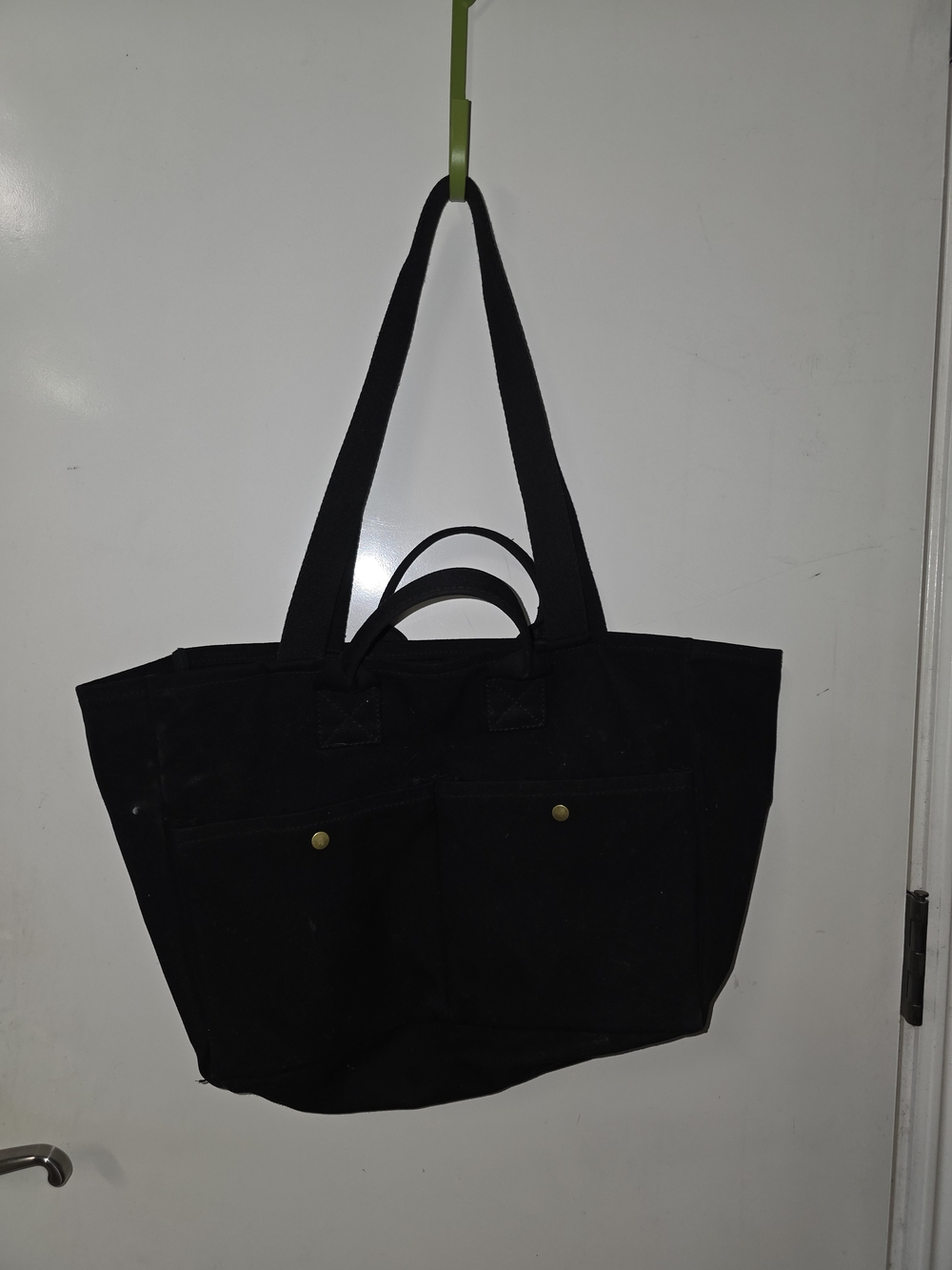 Madewell Black Canvas Shoulder Tote with Dual Straps